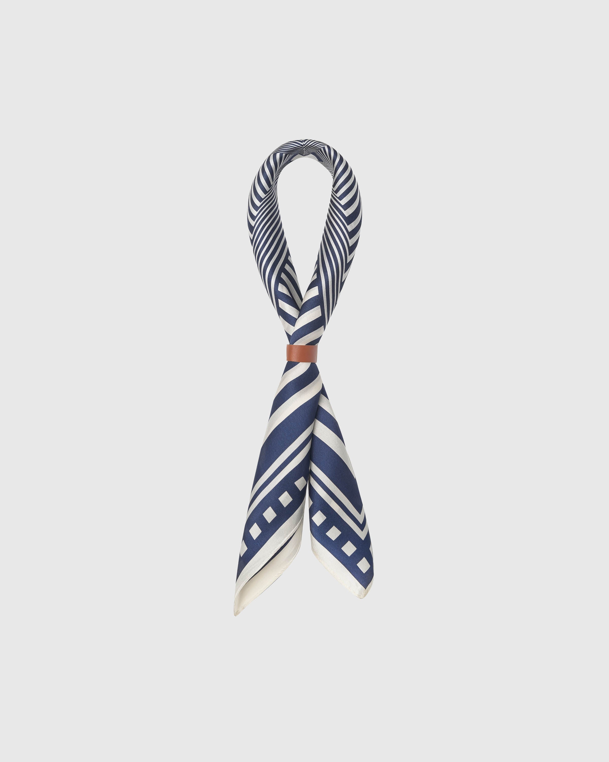 OPTICAL STRIPE SILK SCARF