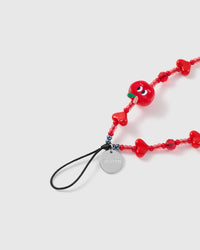 CRIMSON APPLE HEART PHONE STRAP