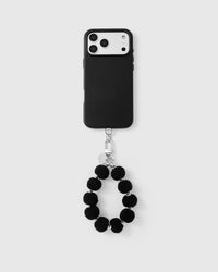 BLACK POM PHONE STRAP