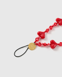 CHERRY HEART GLOW PHONE STRAP