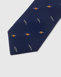 NAVY SATURN TIE