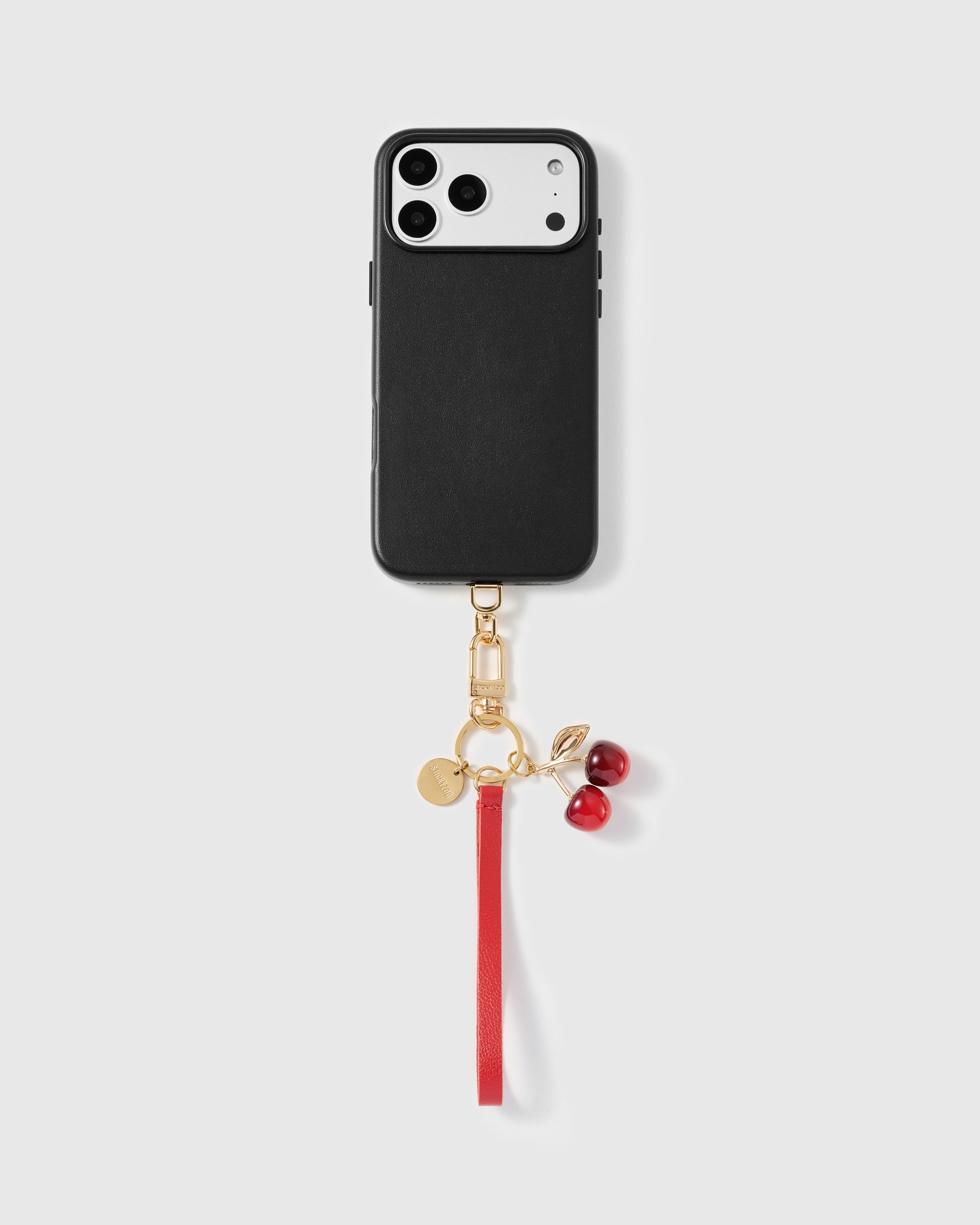 CRIMSON CHERRY LEATHER PHONE STRAP