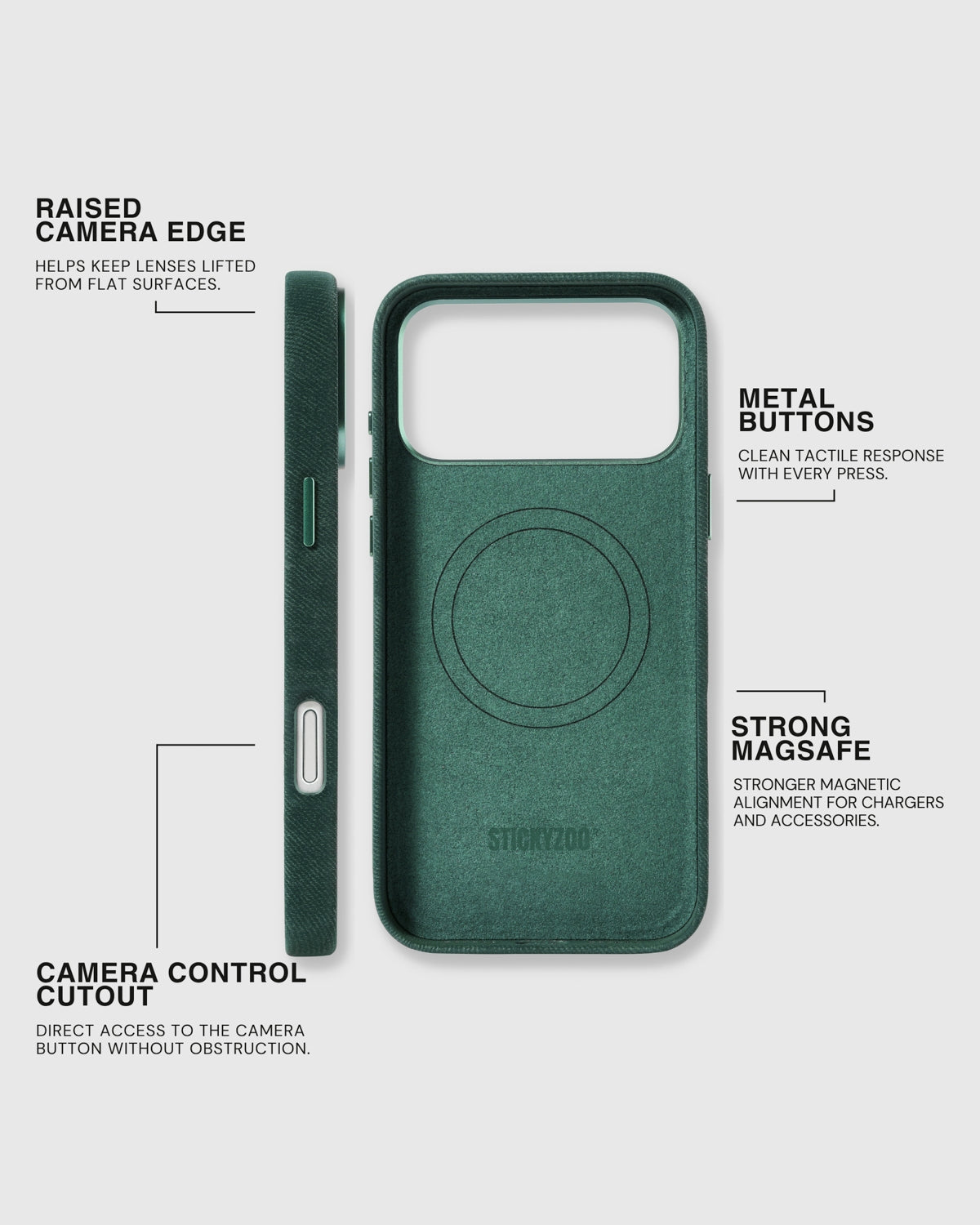 DENIM PHONE CASE — GREEN