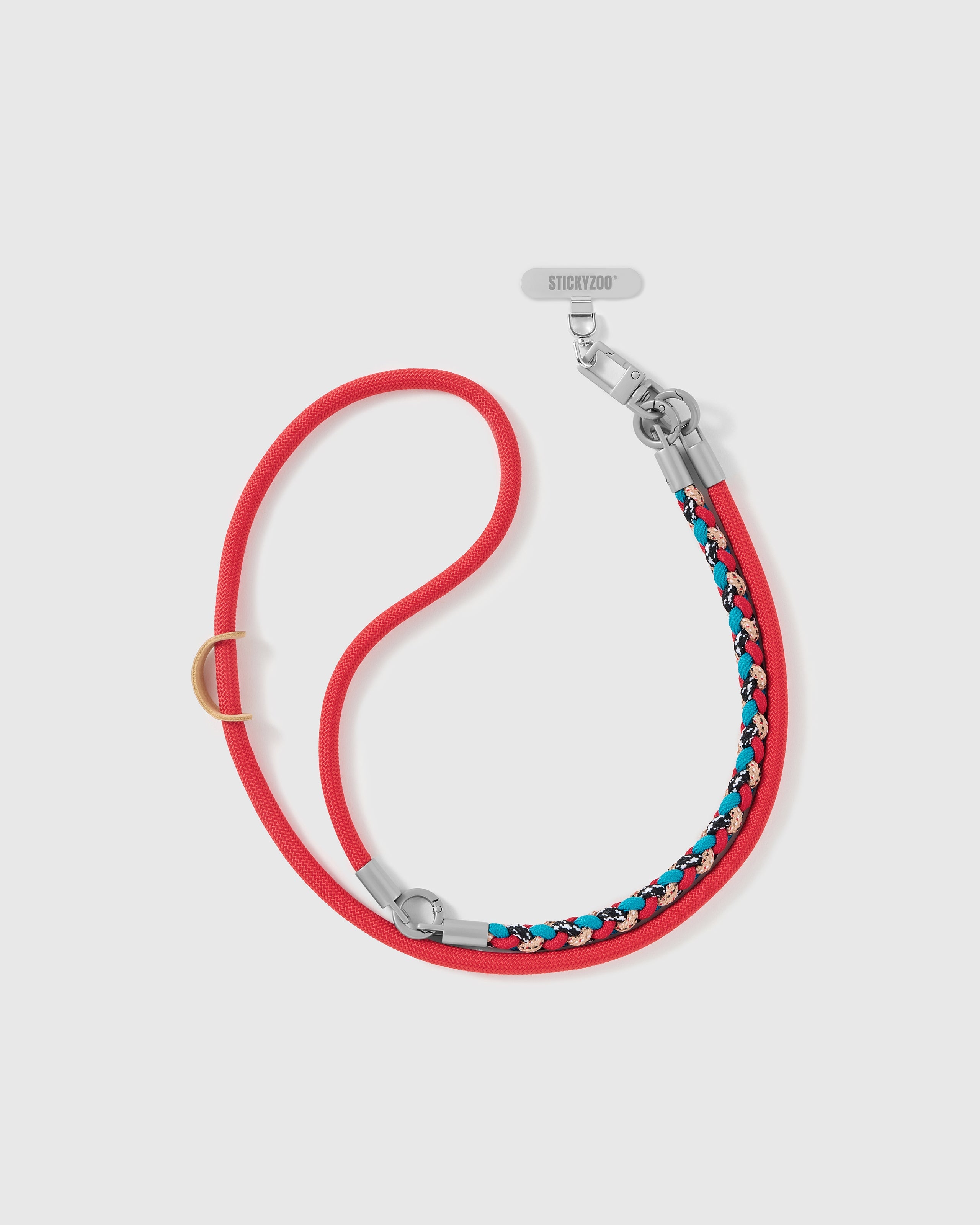 SCARLET BRAID CROSS-BODY PHONE STRAP