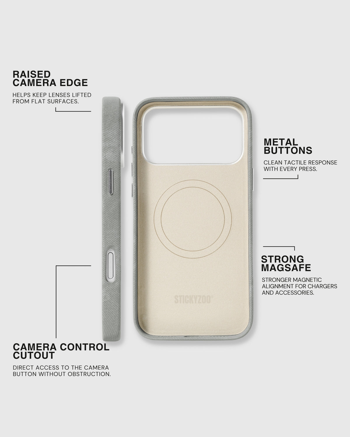 DENIM PHONE CASE — GREY