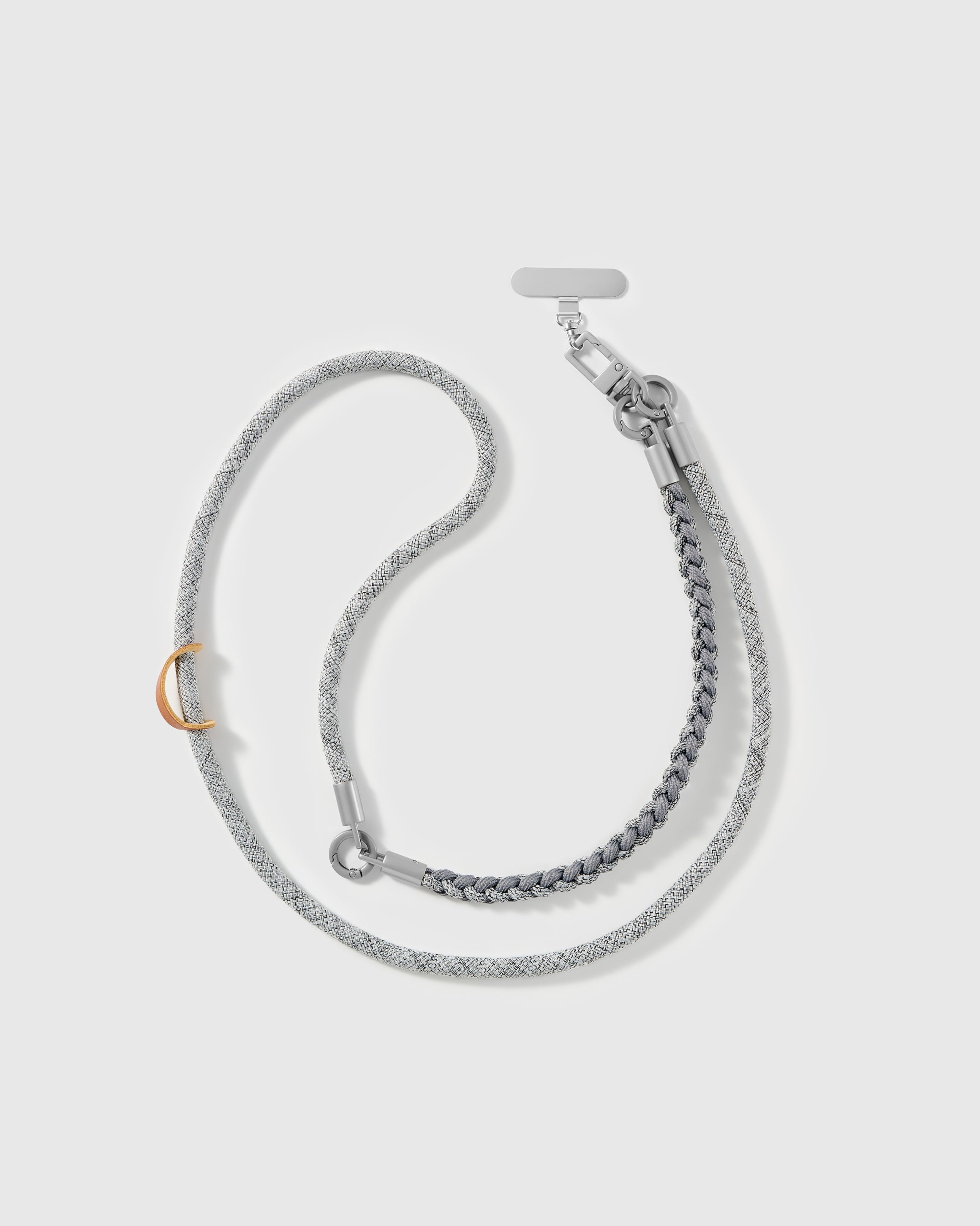 PEWTER BRAID CROSS-BODY PHONE STRAP