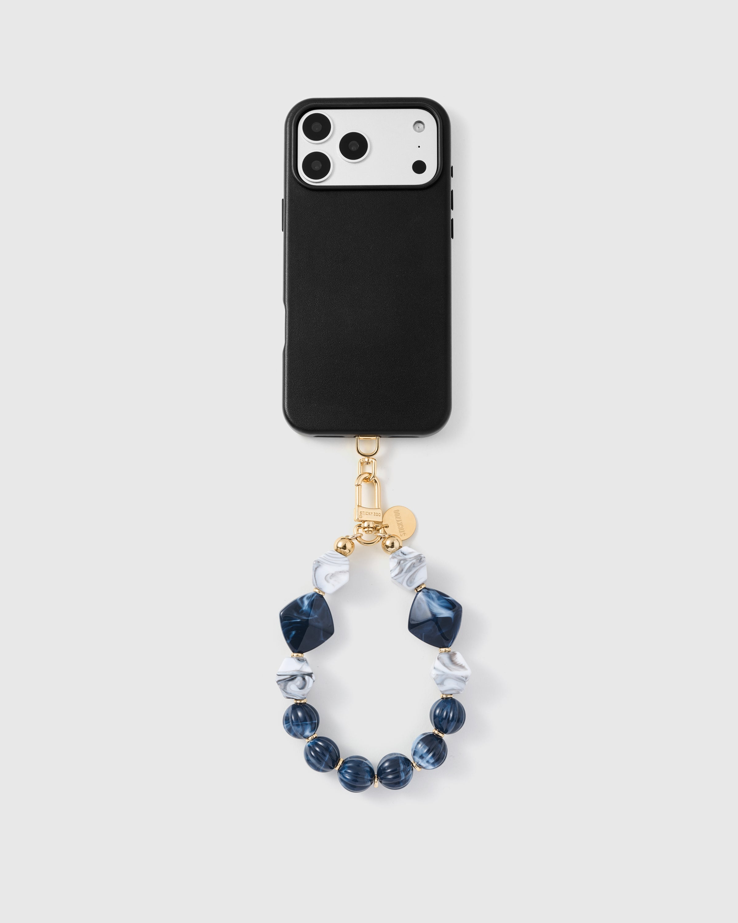 SAPPHIRE MARBLE CLUSTER PHONE STRAP