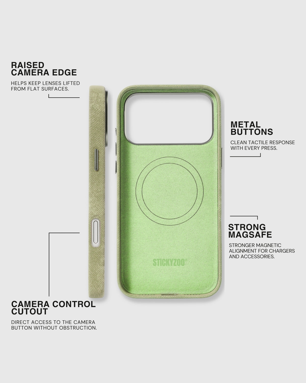 DENIM PHONE CASE — OLIVE