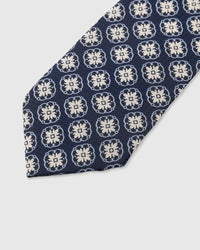 NAVY MEDALLION TIE
