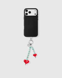 JADE HEART PHONE STRAP