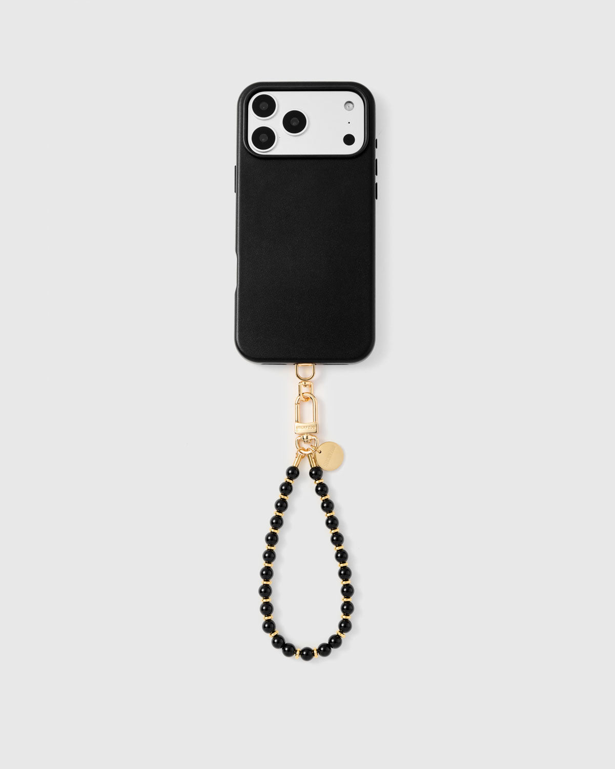 BLACK BEAD PHONE STRAP