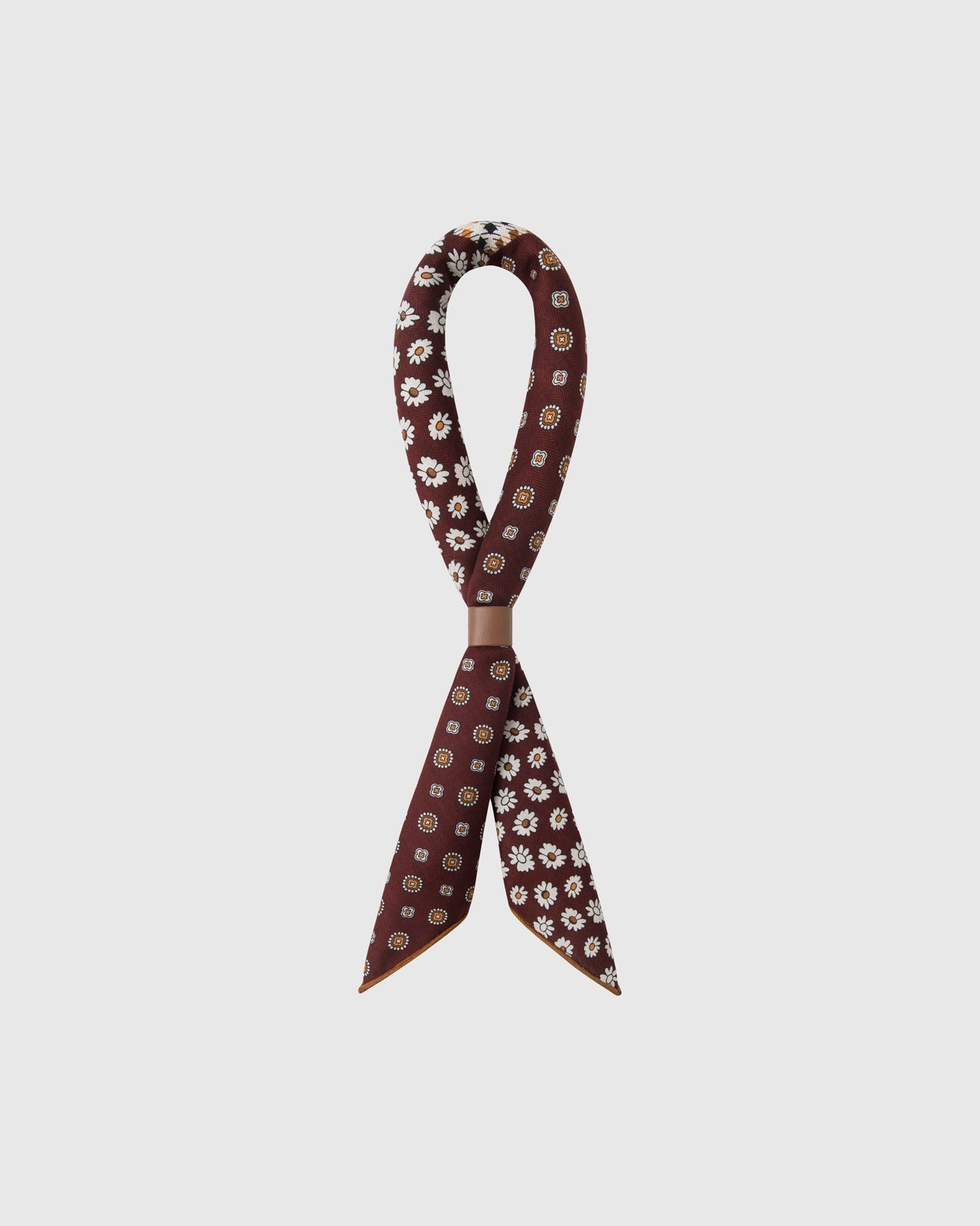 OXBLOOD PATCHWORK SILK SCARF