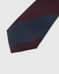 CLARET BLOCK STRIPE TIE