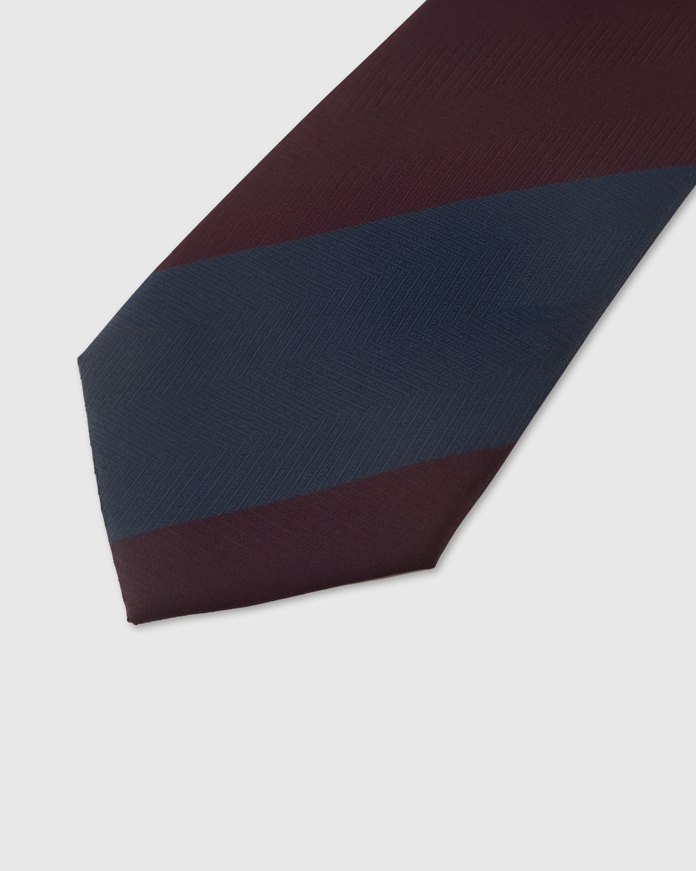 CLARET BLOCK STRIPE TIE