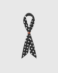 NOIR POLKA STUDY SILK SCARF