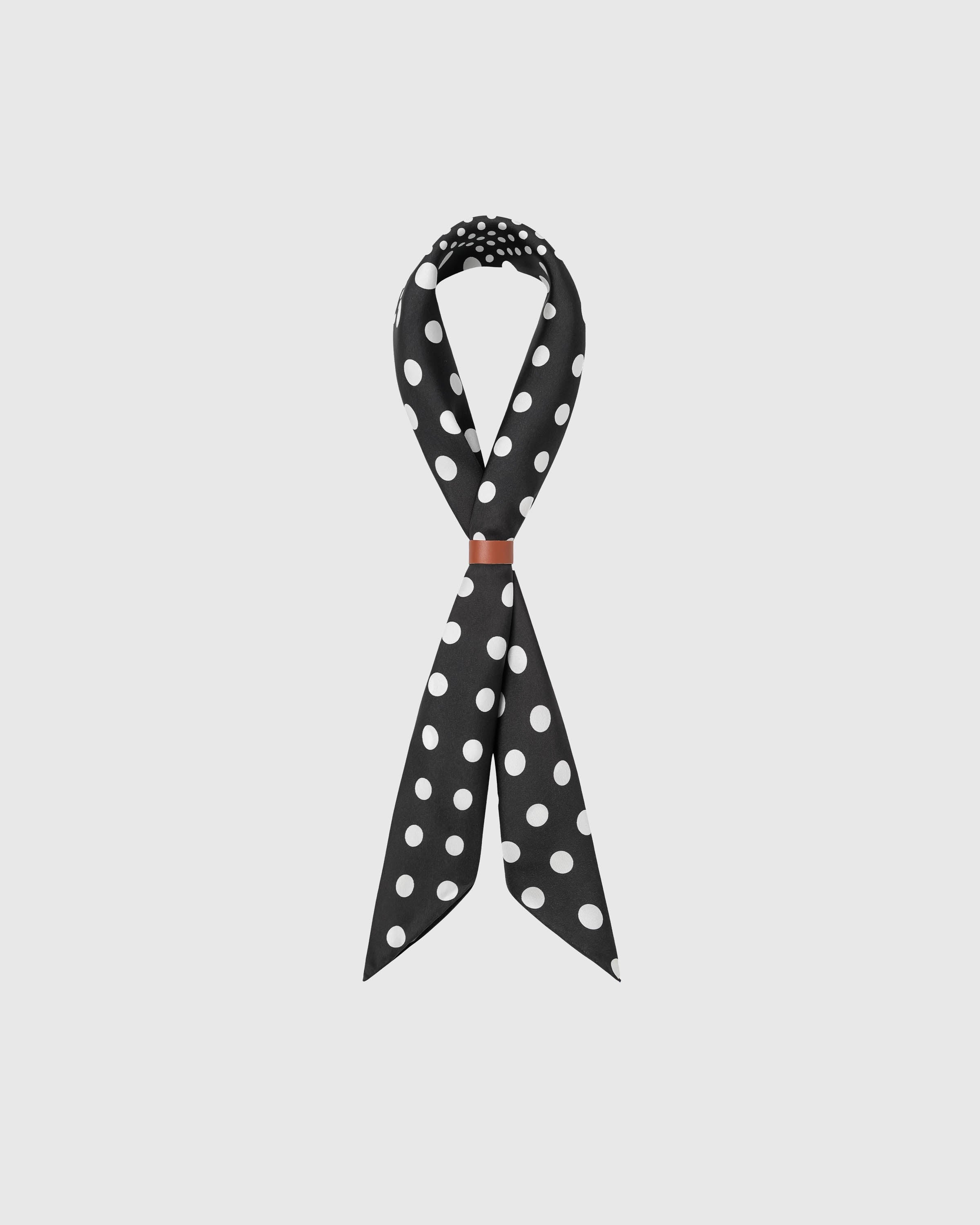 NOIR POLKA STUDY SILK SCARF