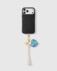AZURE PYTHON HEART LEATHER PHONE STRAP