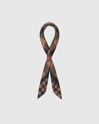 COGNAC GINGHAM SILK SCARF