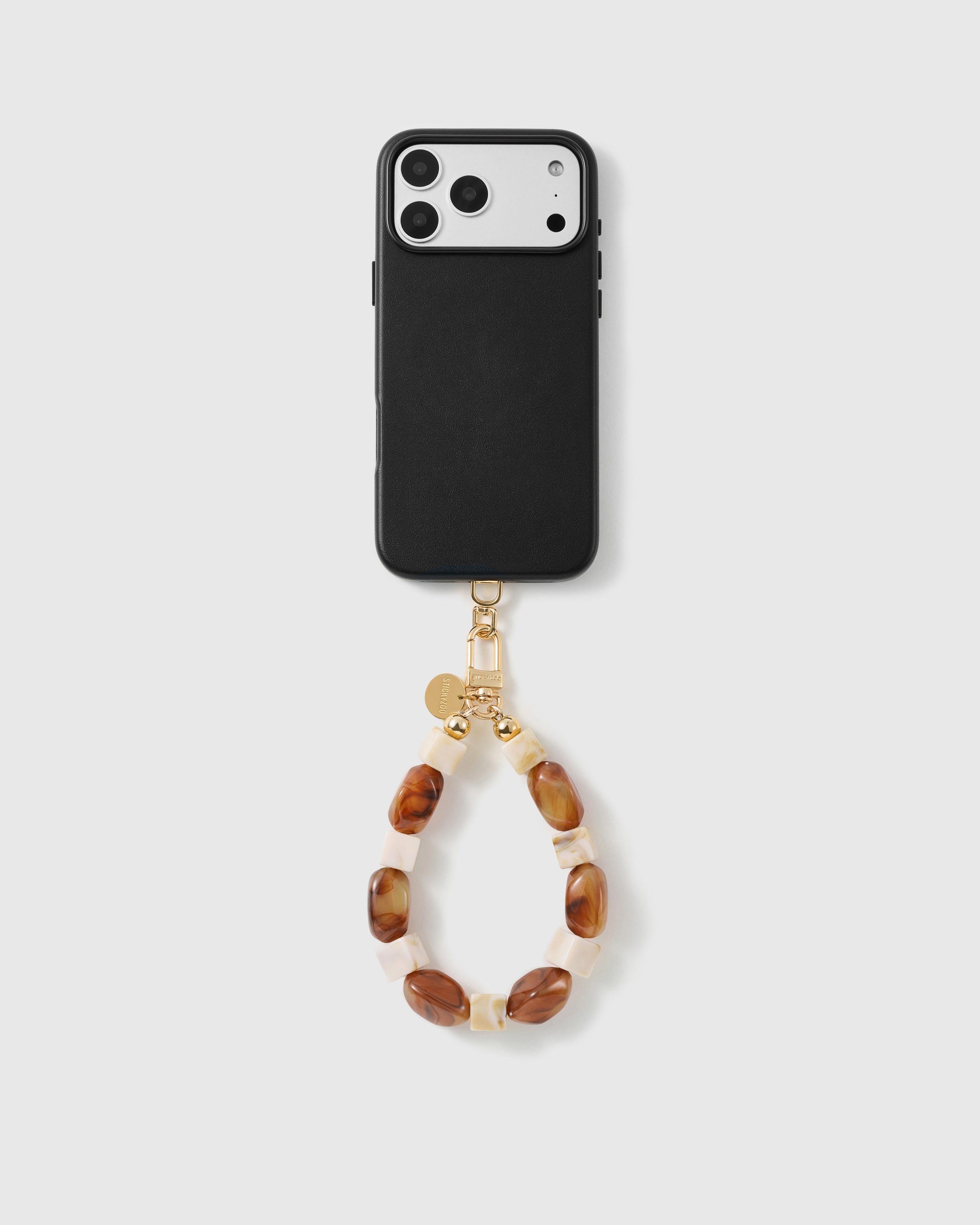 COGNAC MARBLE PHONE STRAP