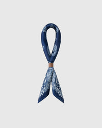 INDIGO BANDANA SILK SCARF
