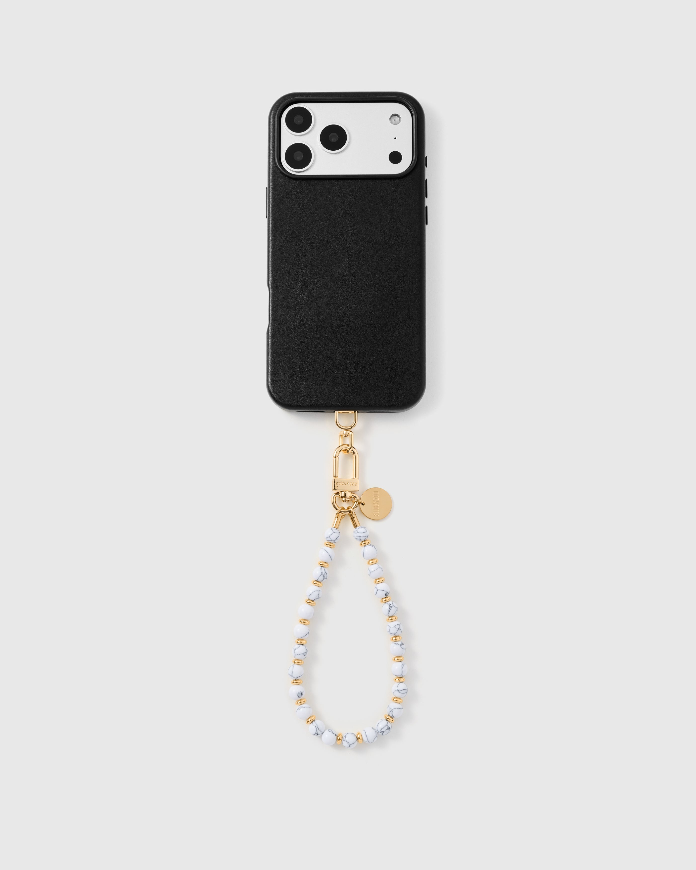 WHITE MARBLE ORBIT PHONE STRAP