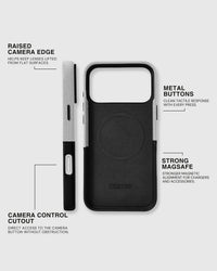 WALLET PHONE CASE — GREY BLACK