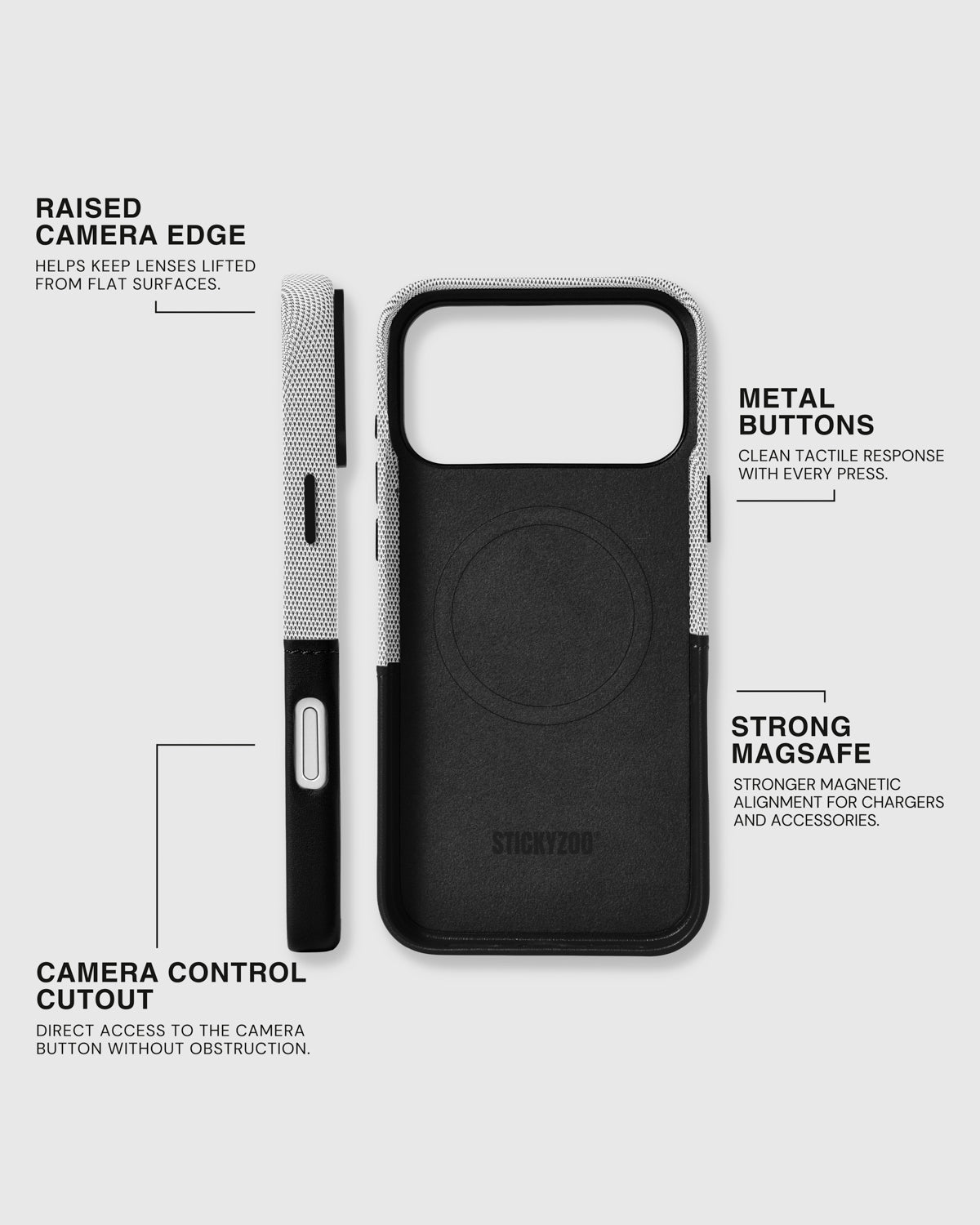 WALLET PHONE CASE — GREY BLACK