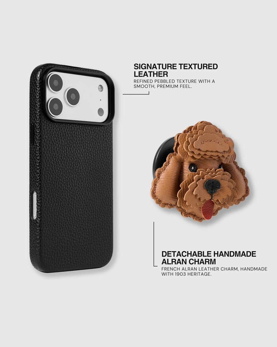 POODLE CHARM CASE — CREAM