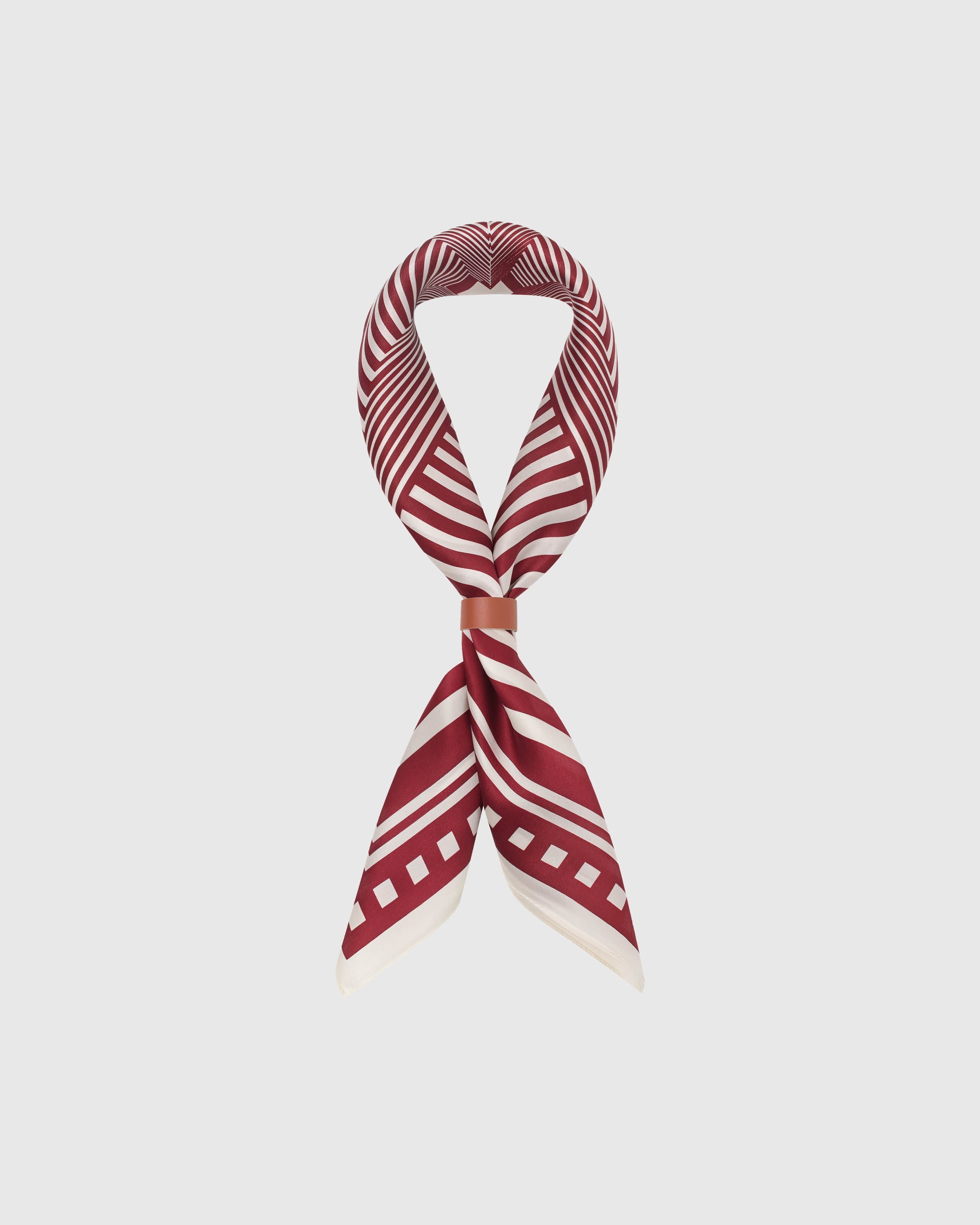 CRIMSON OP-ART SILK SCARF