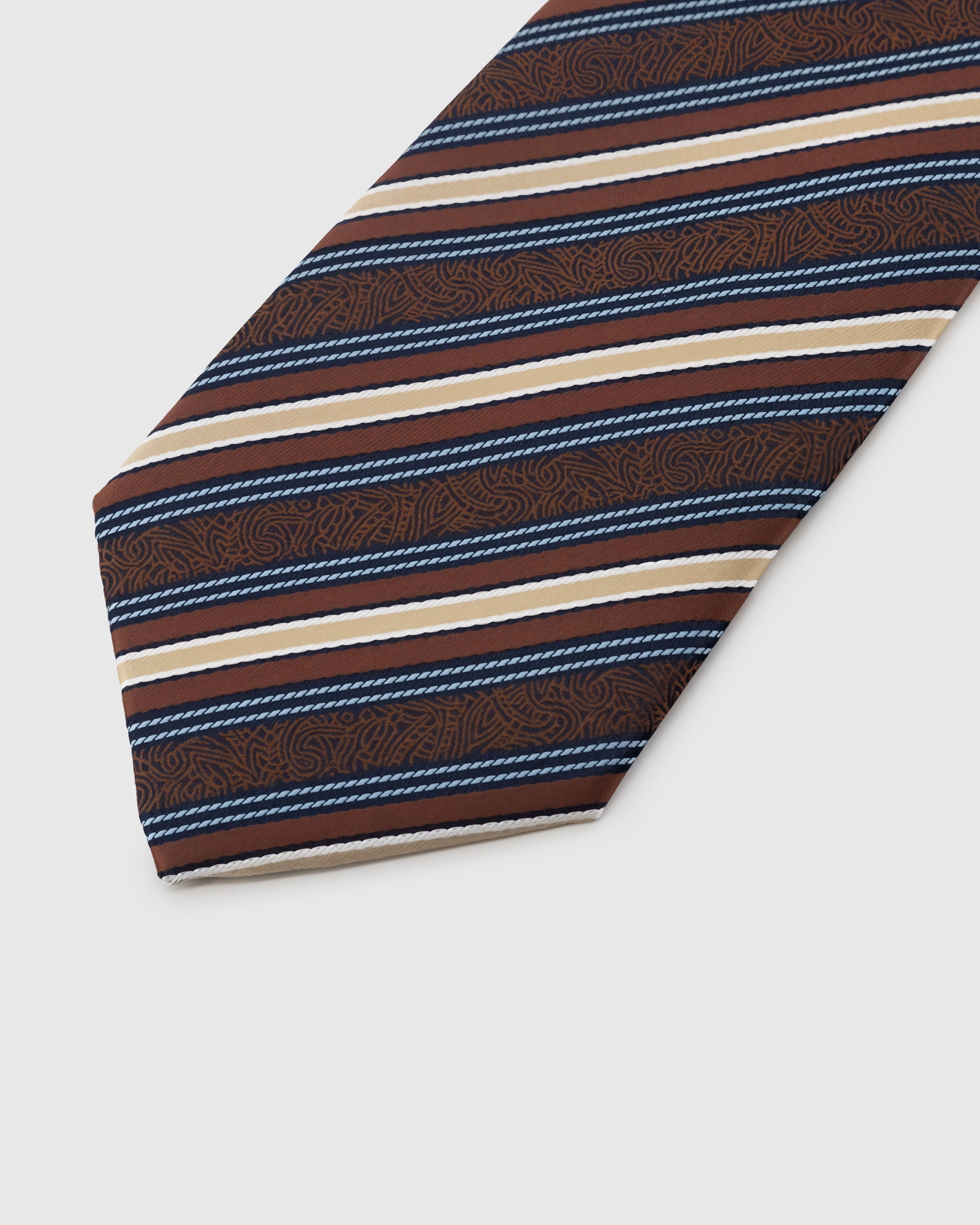 CHESTNUT PAISLEY STRIPE TIE