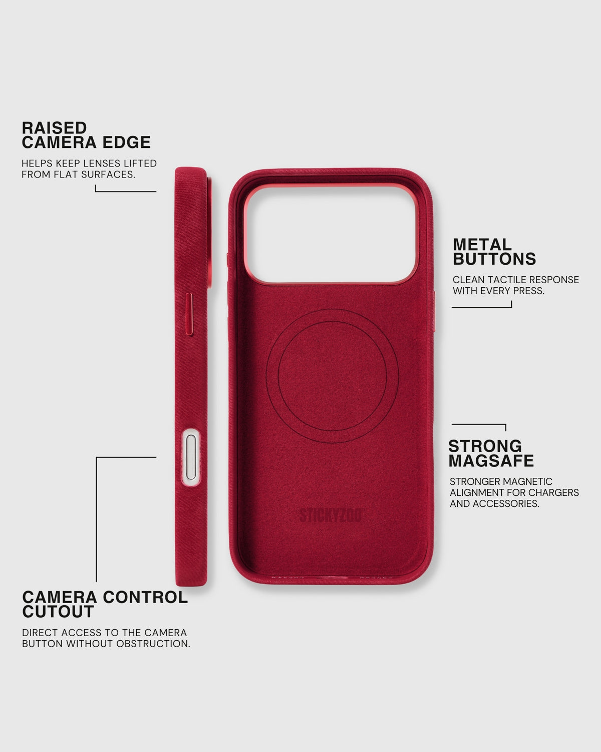 DENIM PHONE CASE — RED
