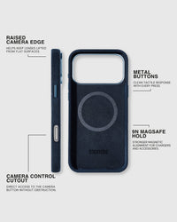 ALCANTARA PHONE CASE — COBALT