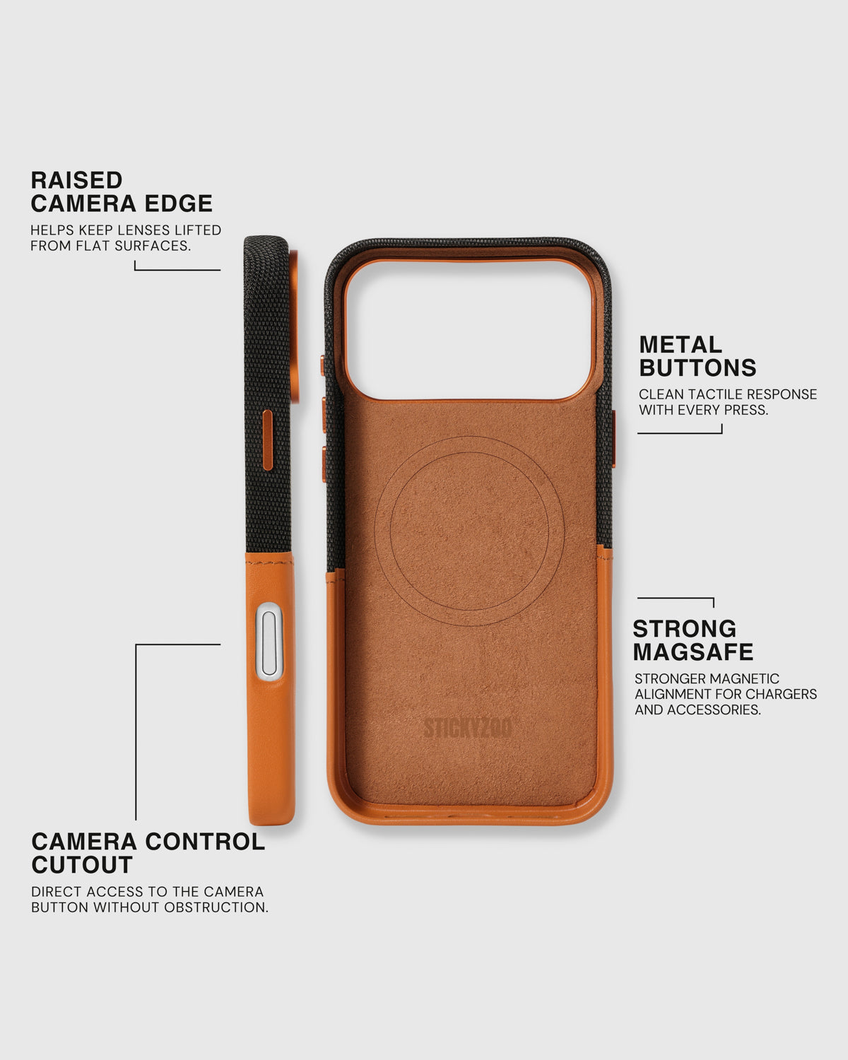 WALLET PHONE CASE — BLACK ORANGE