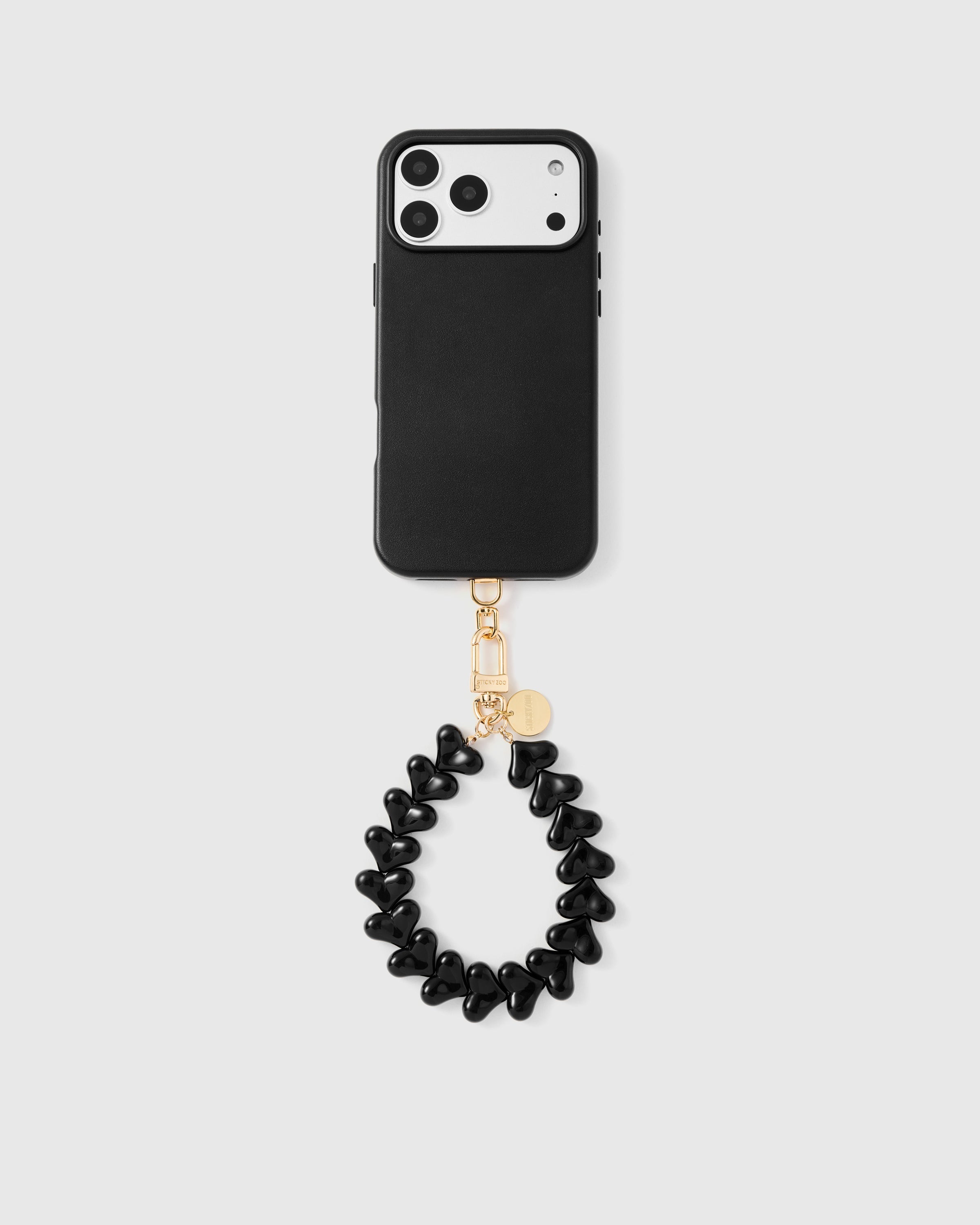 BLACK HEART PHONE STRAP
