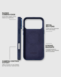 TEXTURED LEATHER CASE — BLUE