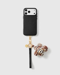 NOIR TIGER FLOWER LEATHER PHONE STRAP