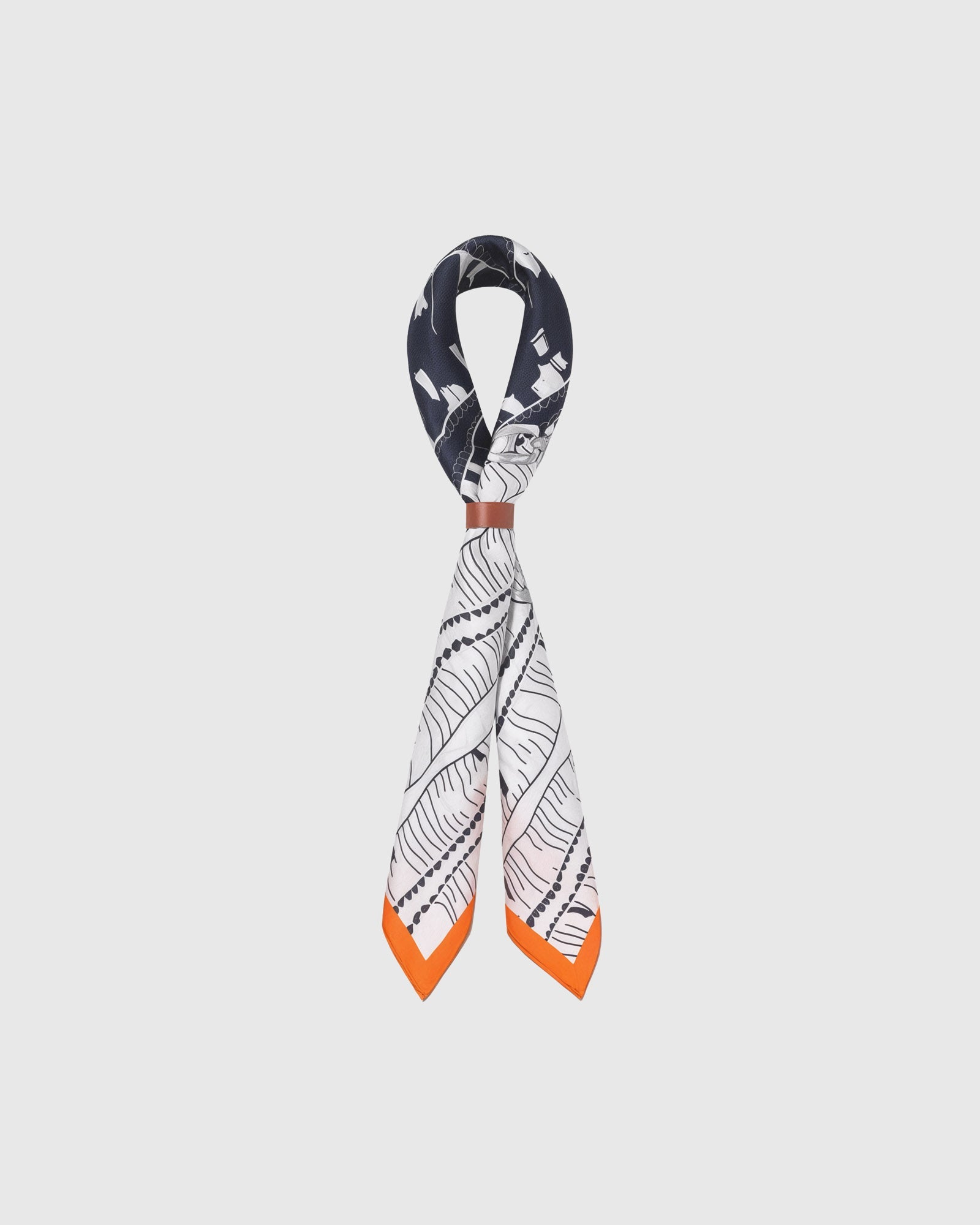 TANGERINE FRAME SILK SCARF
