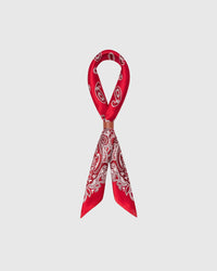 CRIMSON BANDANA SILK SCARF
