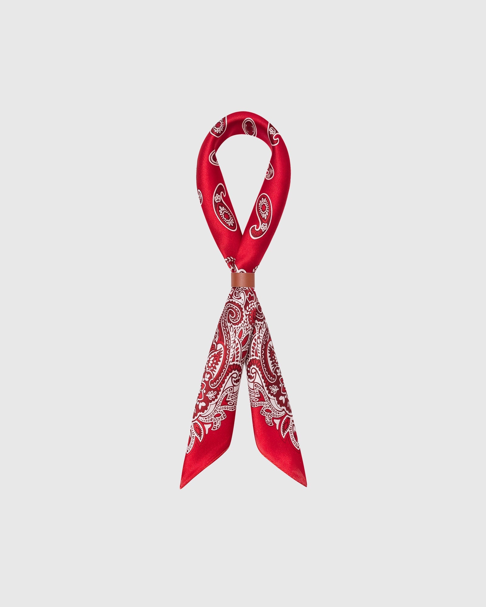 CRIMSON BANDANA SILK SCARF