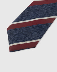 TIE NA NAVY BORDEAUX STRIPE