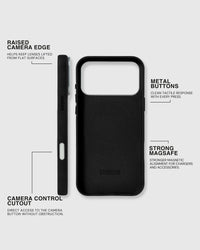 VINTAGE LEATHER NA CASE NG TELEPONO — BLACK