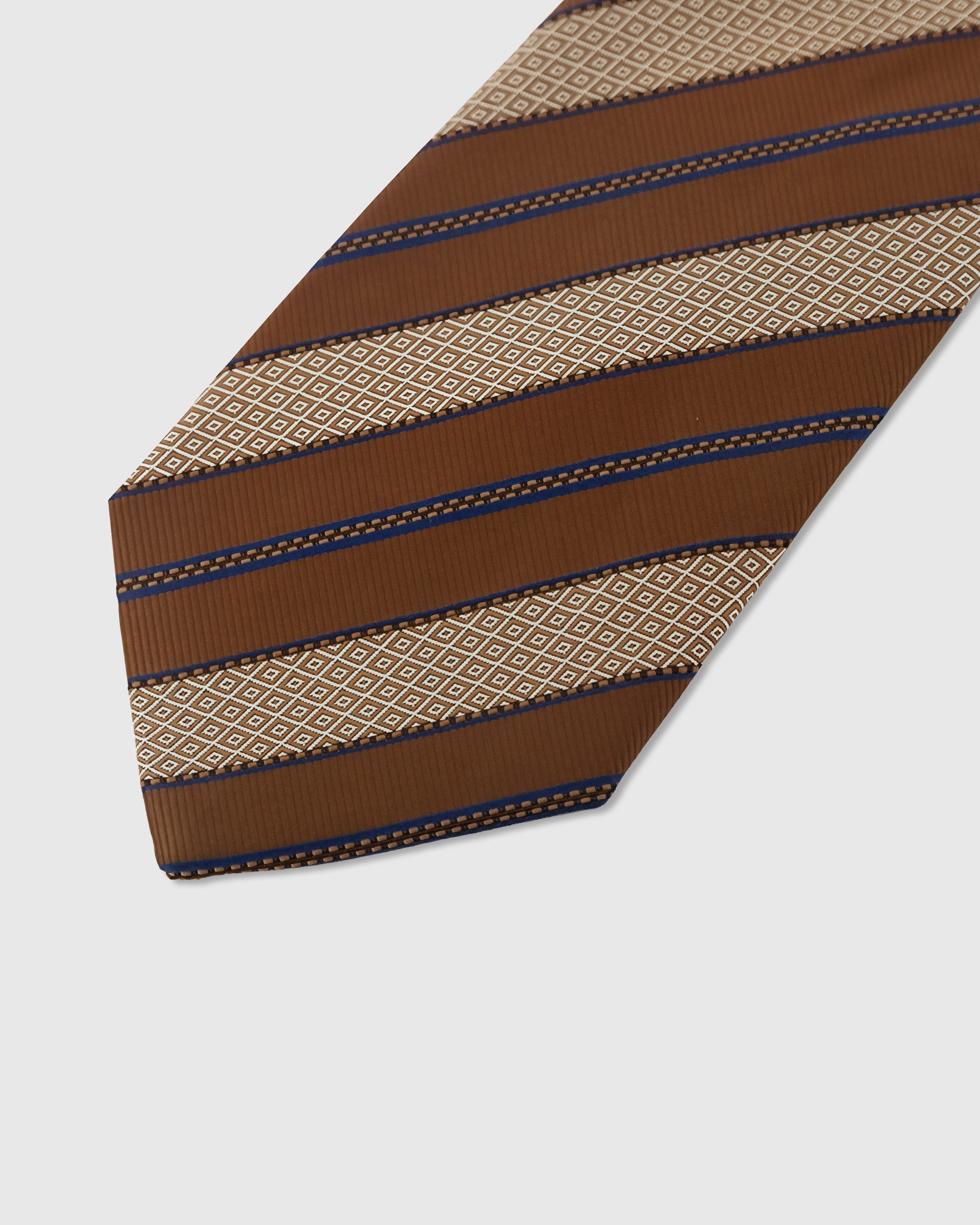 COGNAC MOSAIC STRIPE TIE