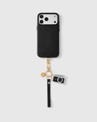 NOIR CAMERA LEATHER PHONE STRAP