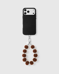 BROWN POM PHONE STRAP