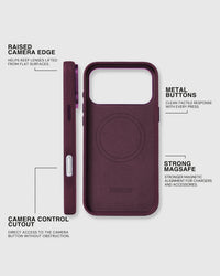 TEXTURED LEATHER CASE — BURGUNDY