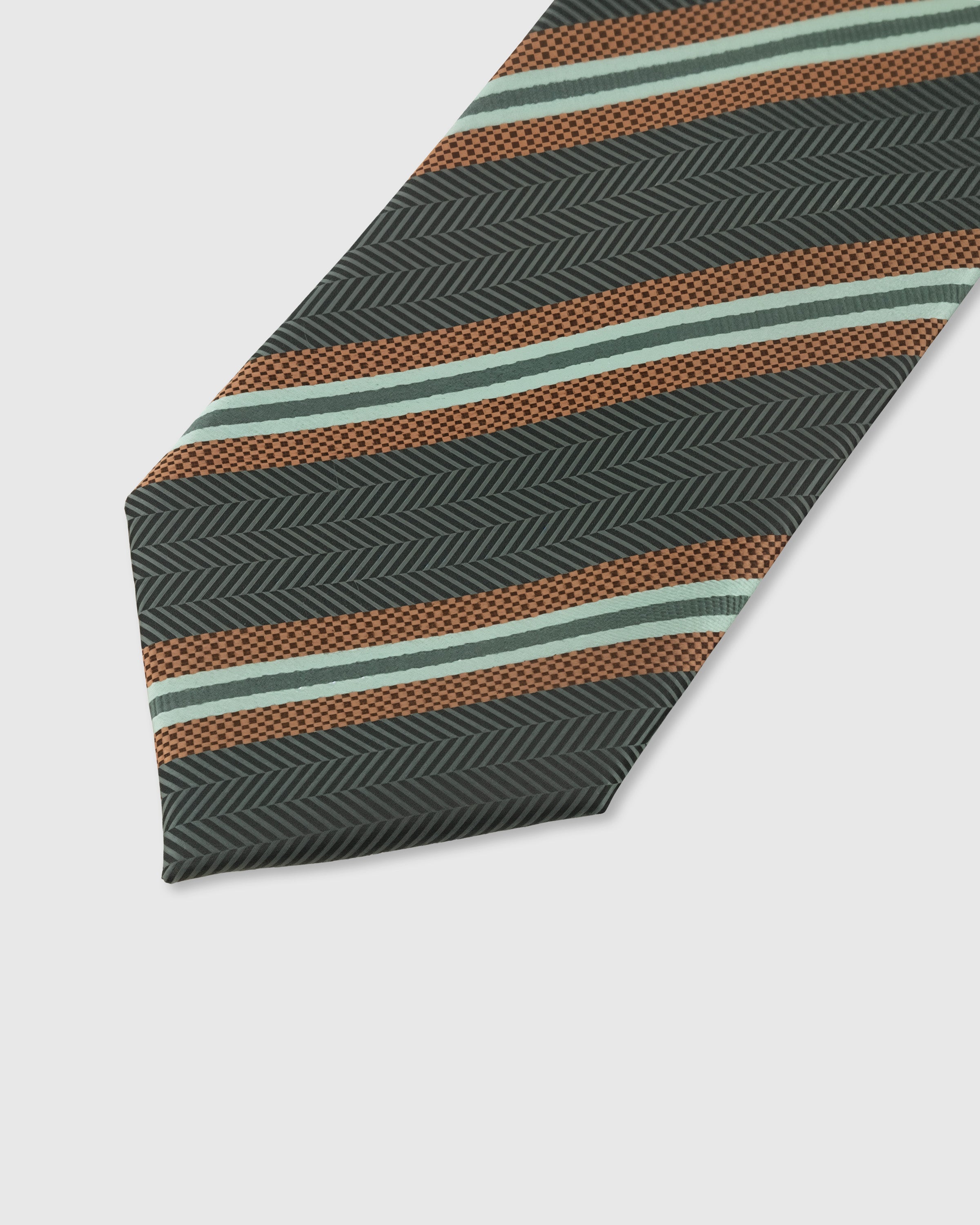 GRAPHITE HERRINGBONE TIE