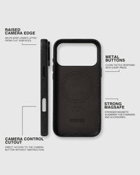 TEXTURED LEATHER CASE — BLACK