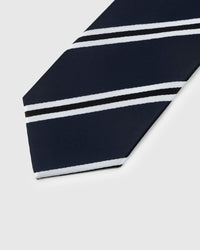 NAVY EMERALD STRIPE TIE