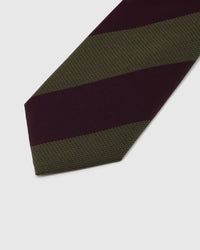 OLIVE REGIMENT STRIPE TIE