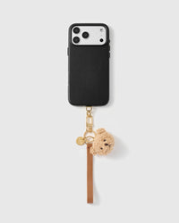 TINY BEAR FACE LEATHER PHONE STRAP